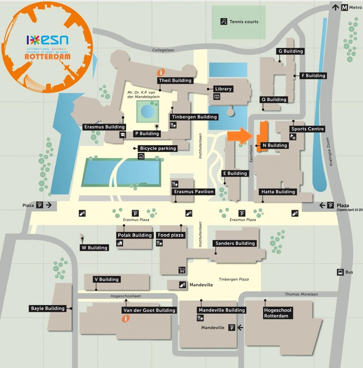 Kartta erasmus university Rotterdam 