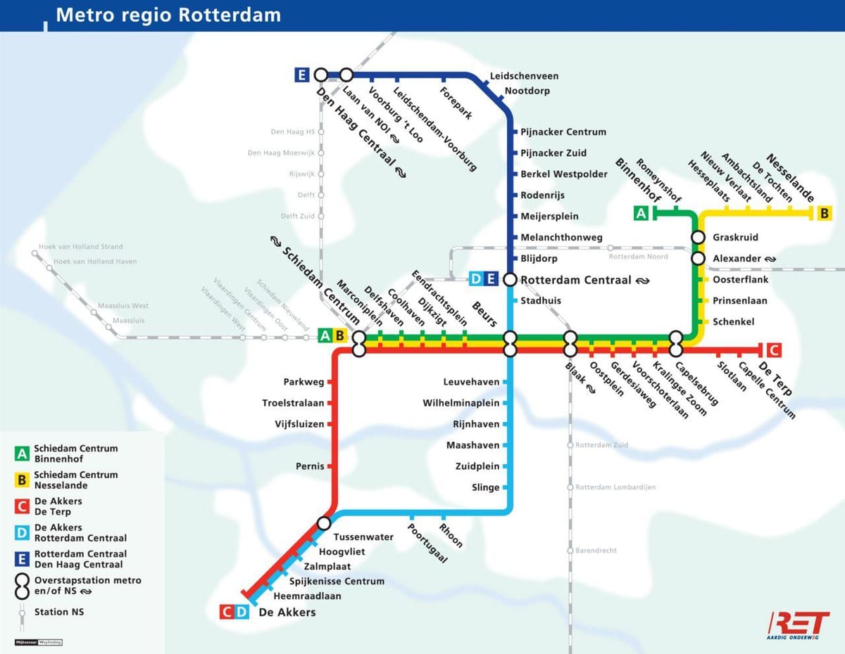 Rotterdam maanalainen kartta