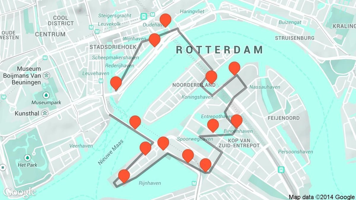Kartta Rotterdam arkkitehtuuri 