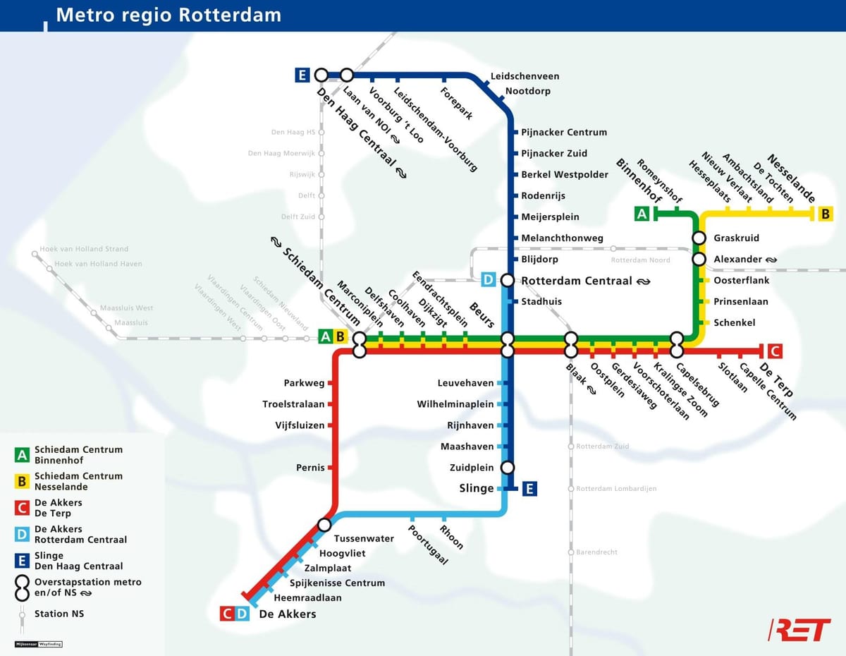 Rotterdamin metron kartta