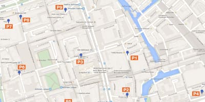 Kartta Rotterdam pysäköinti-alueilla 