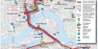 Kartta Rotterdam marathon 